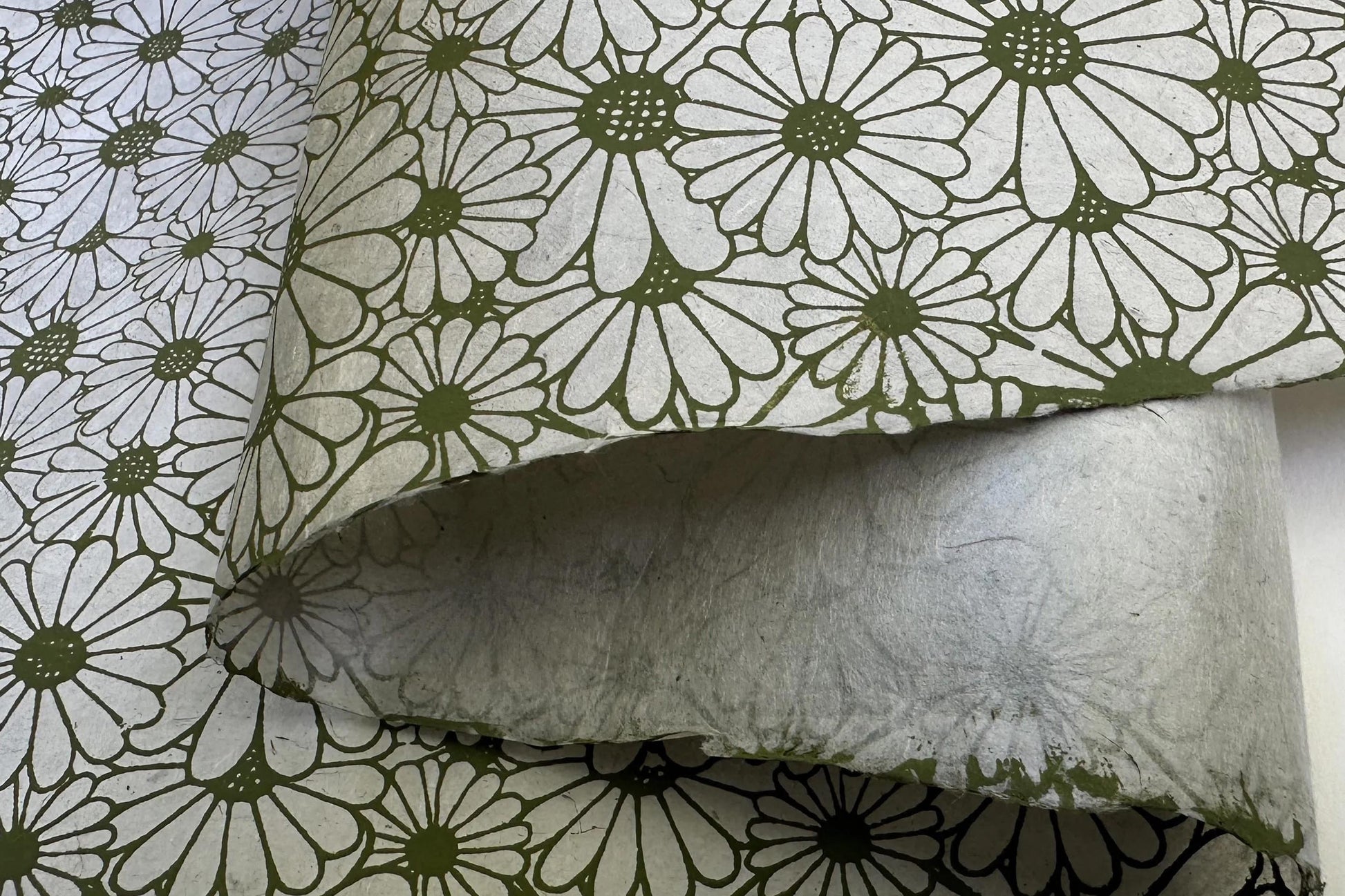 Lokta Gift Wrap - Sunflower Green/Light Grey | Flywheel | Stationery | Tasmania