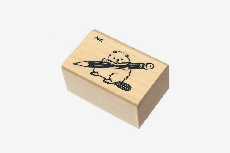 Kodomo No Kao Stamp - Beaver with Pencil | Flywheel | Stationery | Tasmania