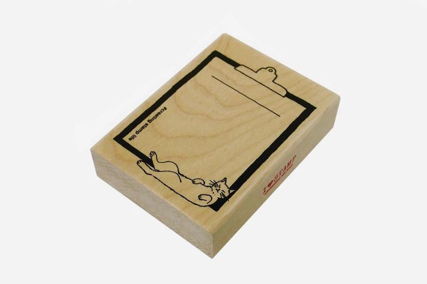 Kodomo No Kao Stamp - Cat & Clipboard | Flywheel | Stationery | Tasmania