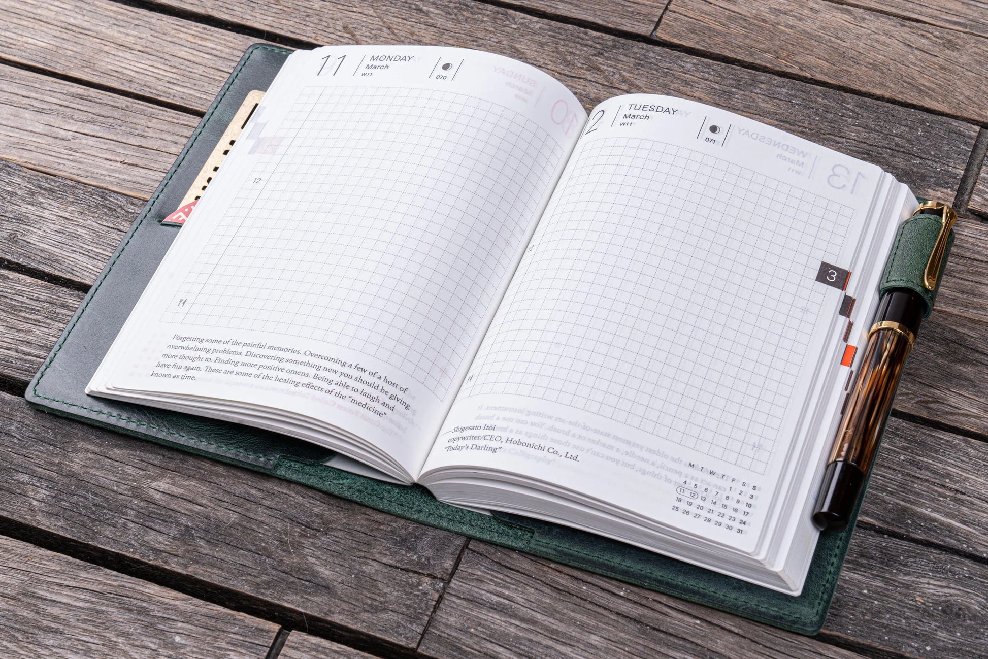 Galen Leather Slim A6 Notebook Cover - Crazy Horse Forest Green | Flywheel | Stationery | Tasmania