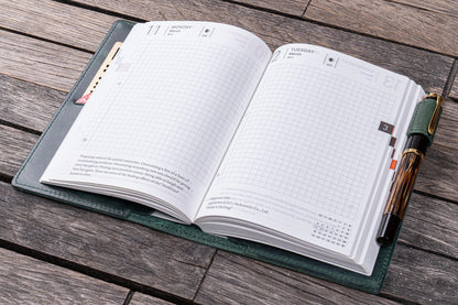 Galen Leather Slim A6 Notebook Cover - Crazy Horse Forest Green | Flywheel | Stationery | Tasmania