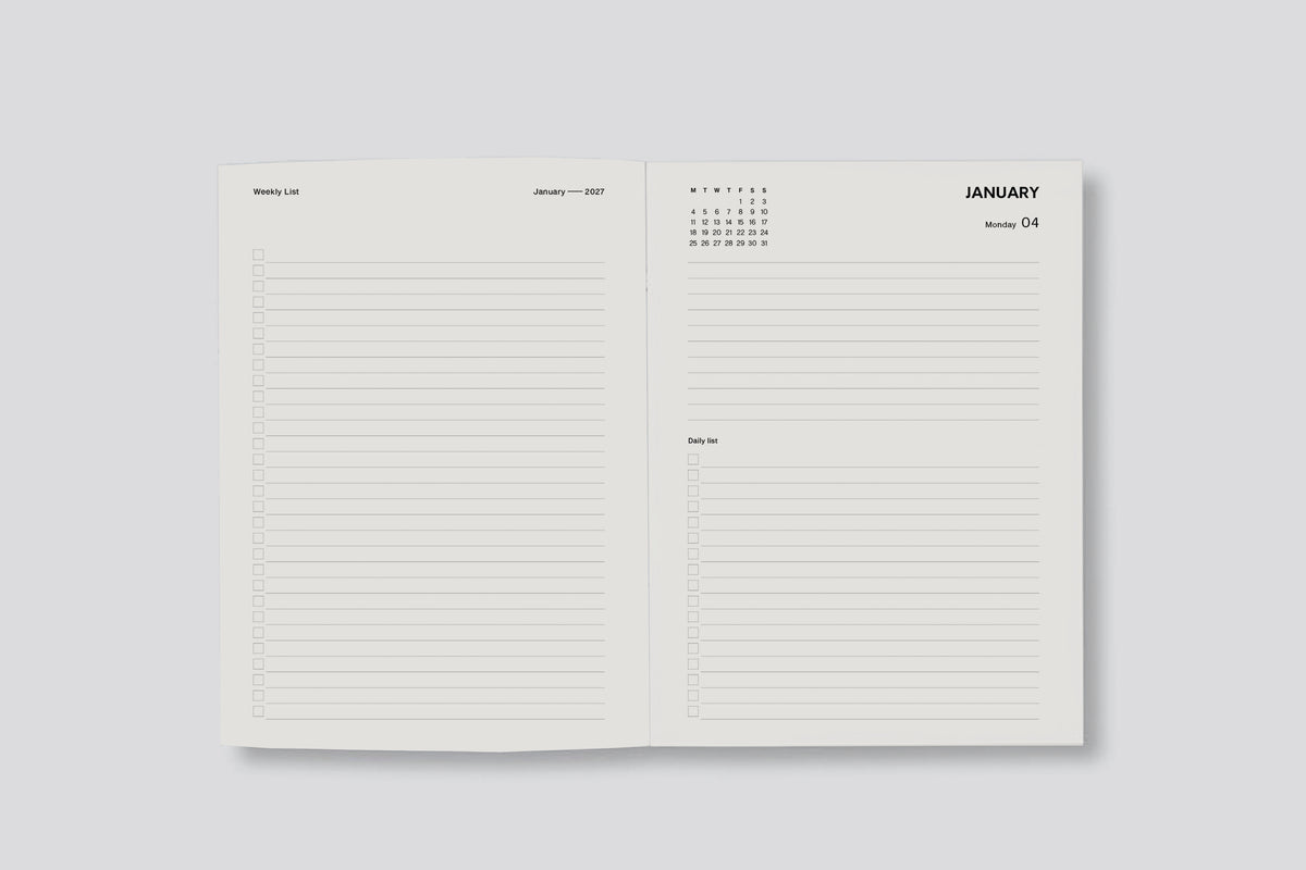 Lettuce 2027 Daily Diary - Minimal Typographic Flywheel Stationery Tasmania