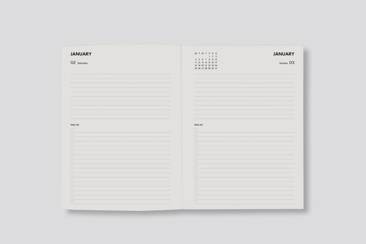 Lettuce 2027 Daily Diary - Minimal Typographic Flywheel Stationery Tasmania