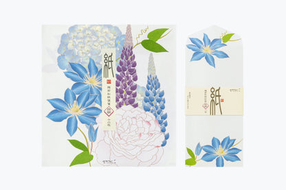 Kami Letter & Envelope Set - Summer Flowers General Flywheel Stationery Tasmania