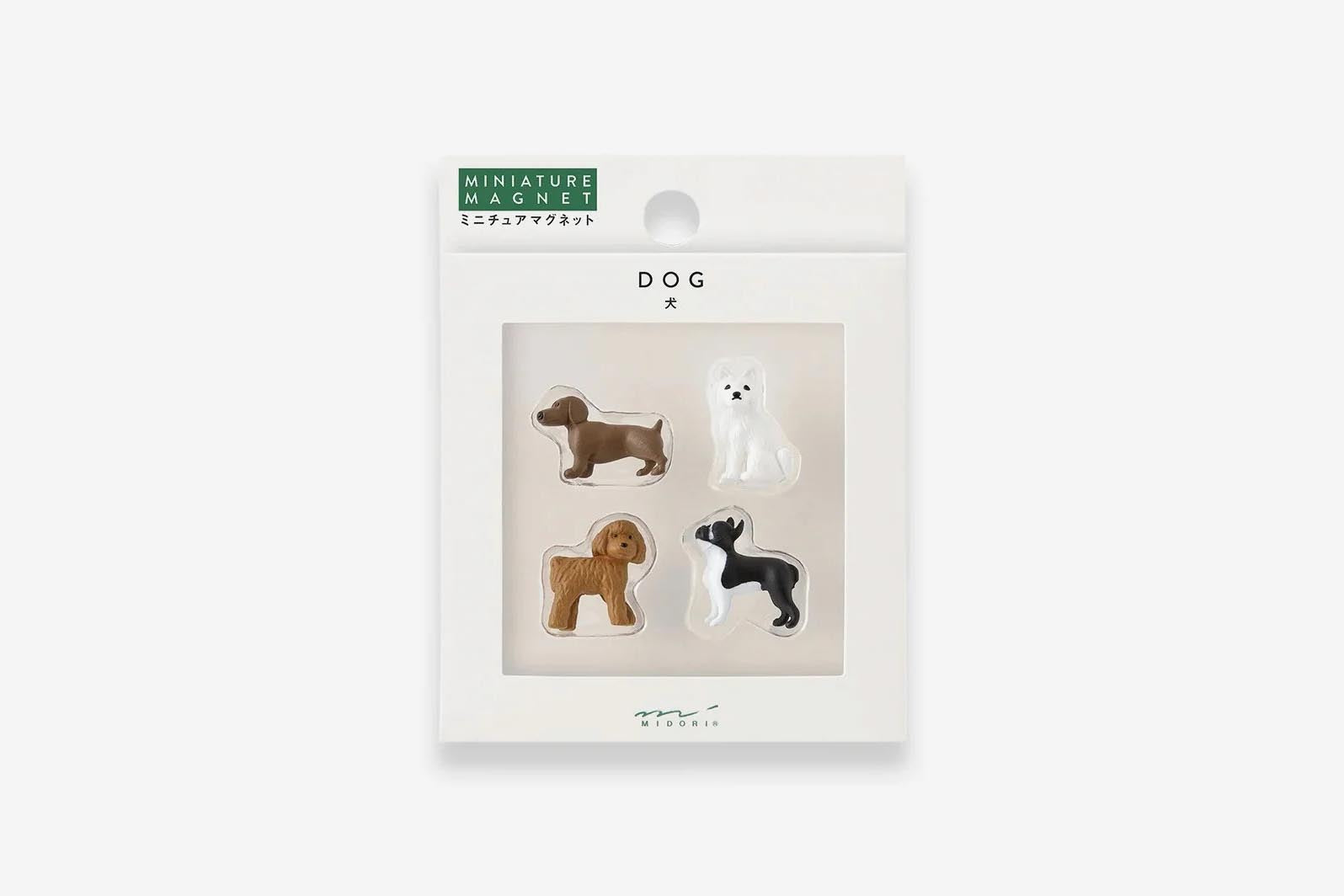 Midori Mini Magnets 4 Piece - Dog | Flywheel | Stationery | Tasmania