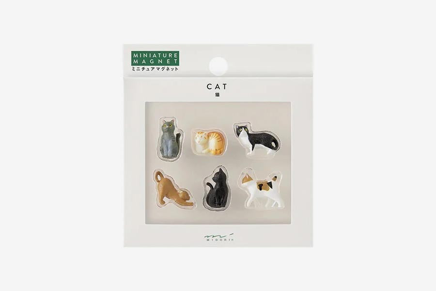 Midori Mini Magnets 6 Piece - Cat | Flywheel | Stationery | Tasmania