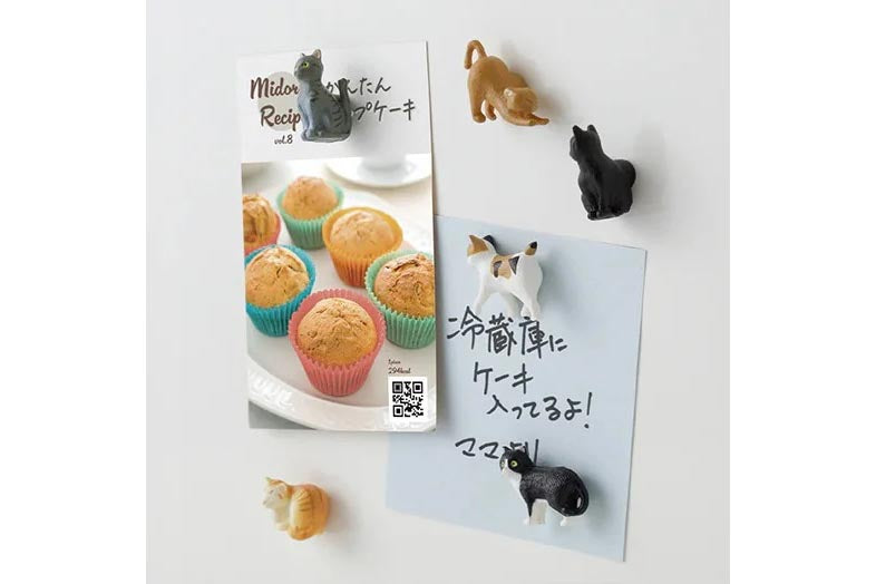 Midori Mini Magnets 6 Piece - Cat | Flywheel | Stationery | Tasmania