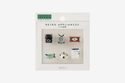Midori Mini Magnets 6 Piece - Retro Appliances | Flywheel | Stationery | Tasmania
