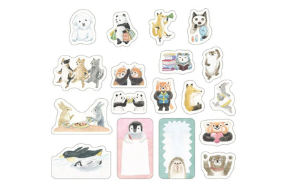 Midori Yuru Log Roll Stickers - Animals Flywheel Stationery Tasmania