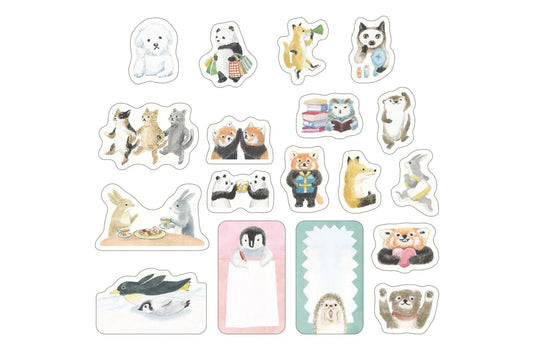 Midori Yuru Log Roll Stickers - Animals Flywheel Stationery Tasmania