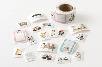 Midori Yuru Log Roll Stickers - Animals Flywheel Stationery Tasmania