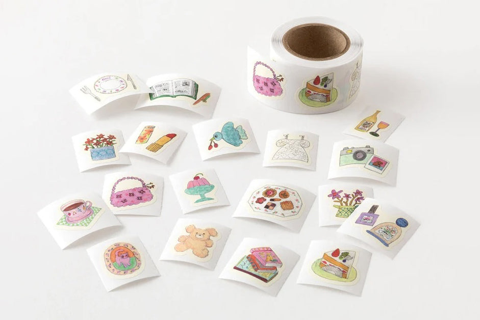 Midori Yuru Log Roll Stickers - Motifs Flywheel Stationery Tasmania