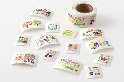 Midori Yuru Log Roll Stickers - Stamps Flywheel Stationery Tasmania