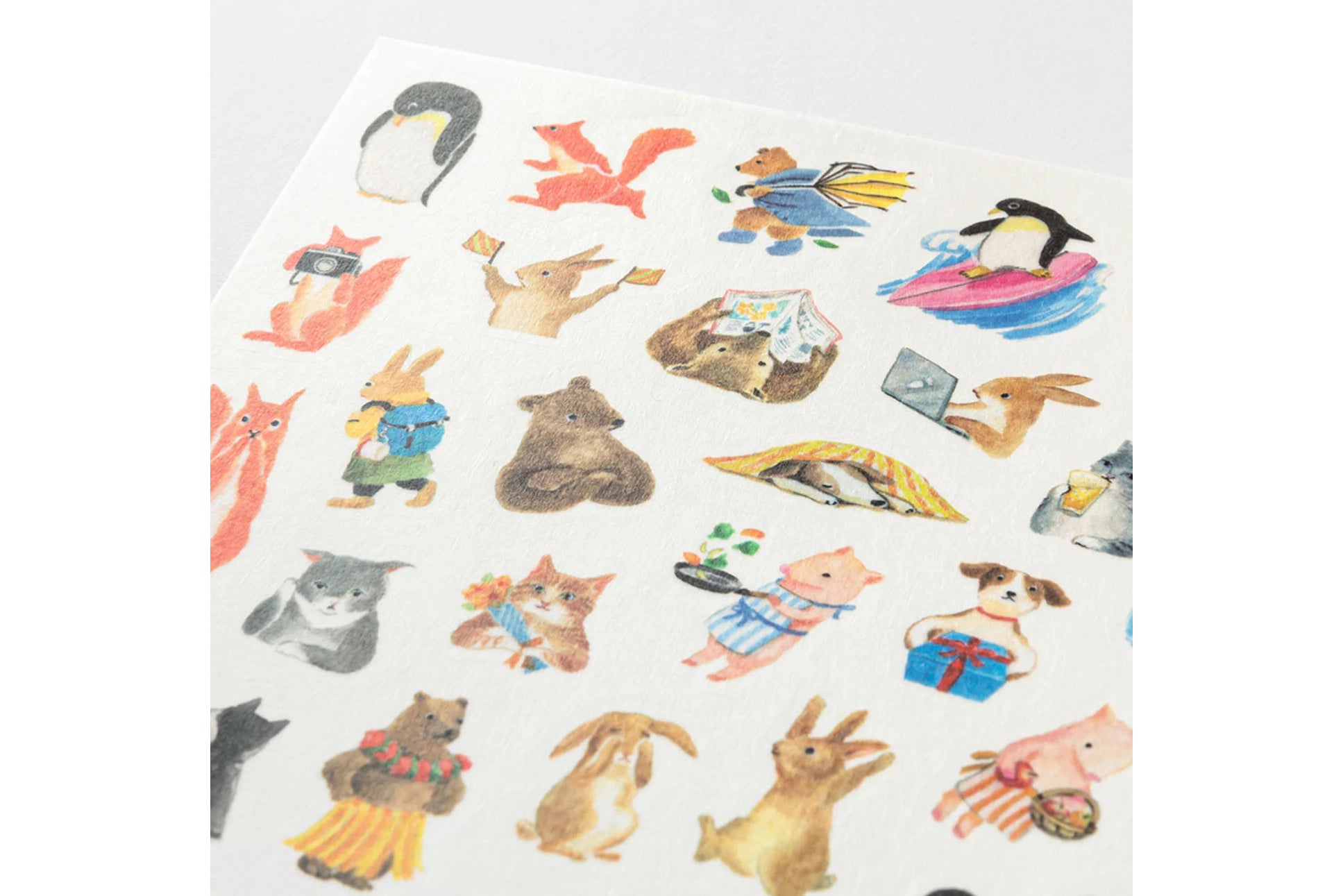 Midori Yuru Log Stickers - Animals | Flywheel | Stationery | Tasmania