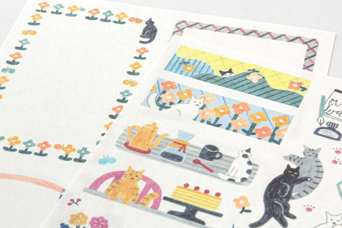 Midori Yuru Log Stickers - Cats | Flywheel | Stationery | Tasmania