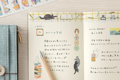 Midori Yuru Log Stickers - Cats | Flywheel | Stationery | Tasmania