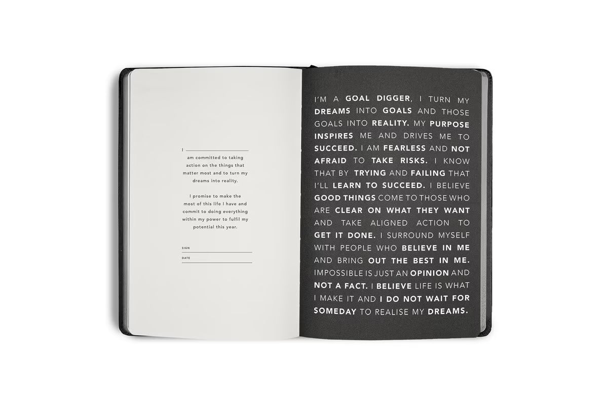 MiGoals 2026 A5 Weekly Diary - Black | Flywheel | Stationery | Tasmania
