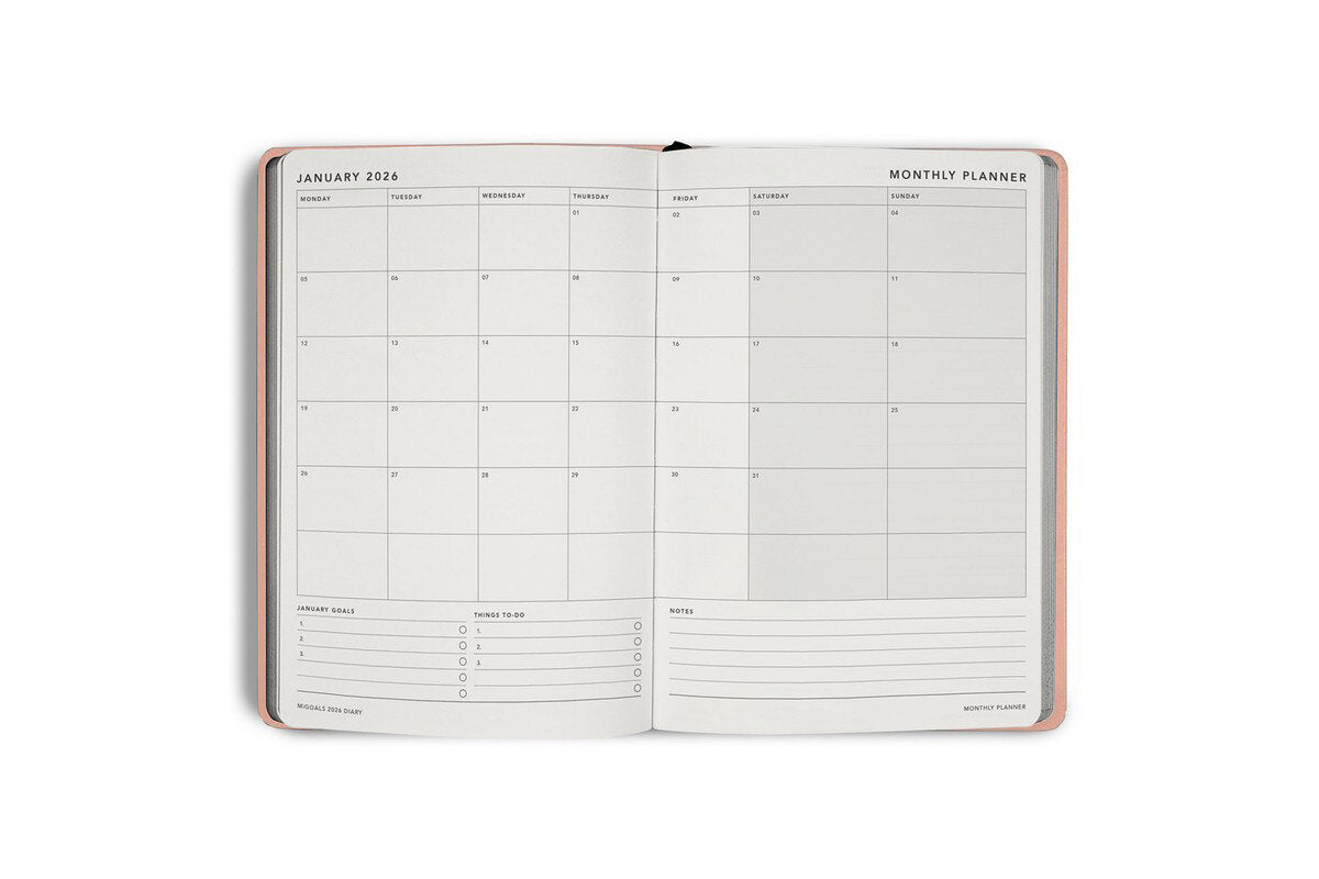 MiGoals 2026 A5 Weekly Diary - Just Peachy | Flywheel | Stationery | Tasmania