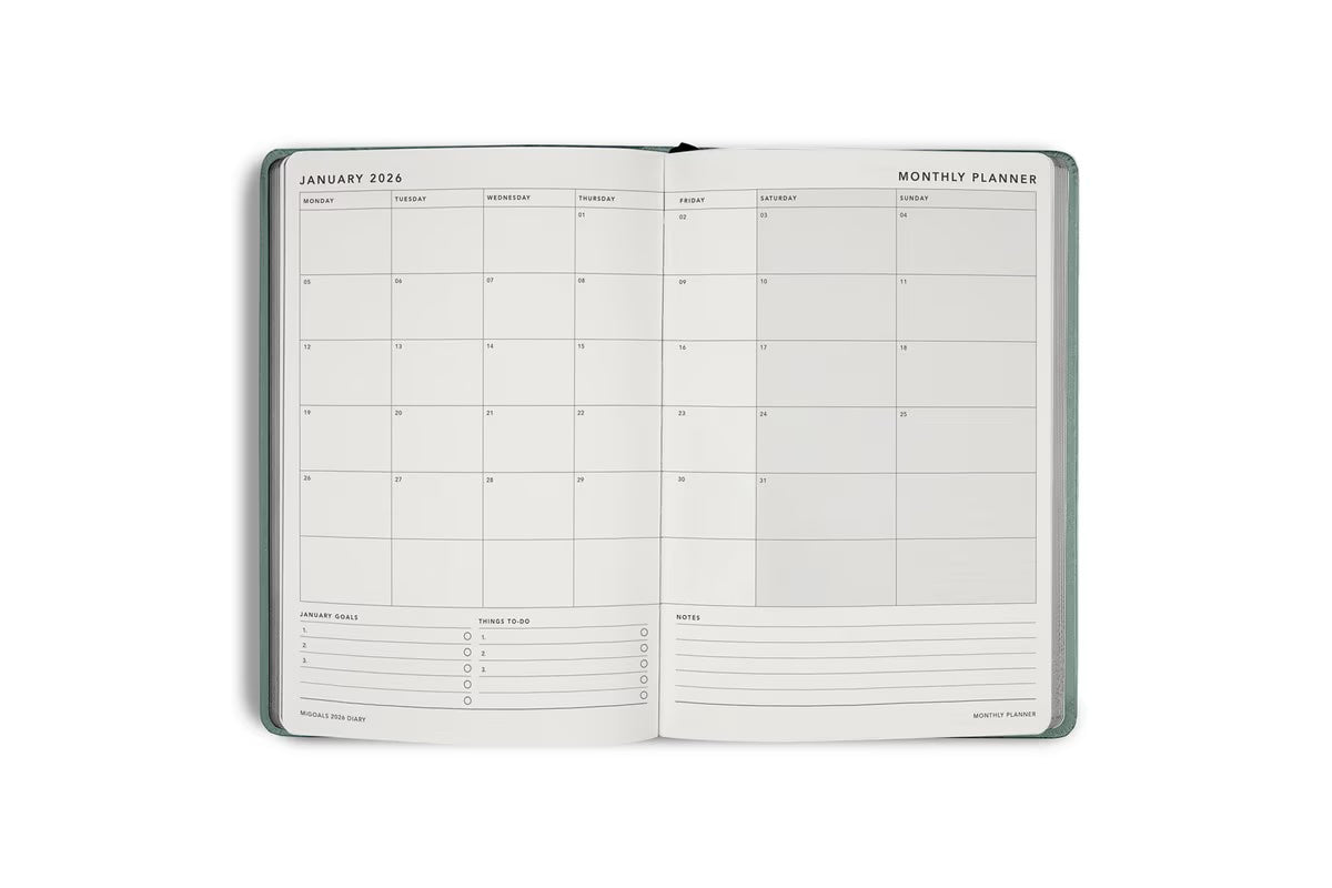 MiGoals 2026 A5 Weekly Diary - Sea Green | Flywheel | Stationery | Tasmania