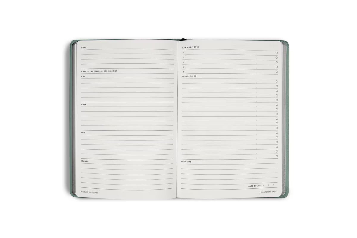 MiGoals 2026 A5 Weekly Diary - Sea Green | Flywheel | Stationery | Tasmania