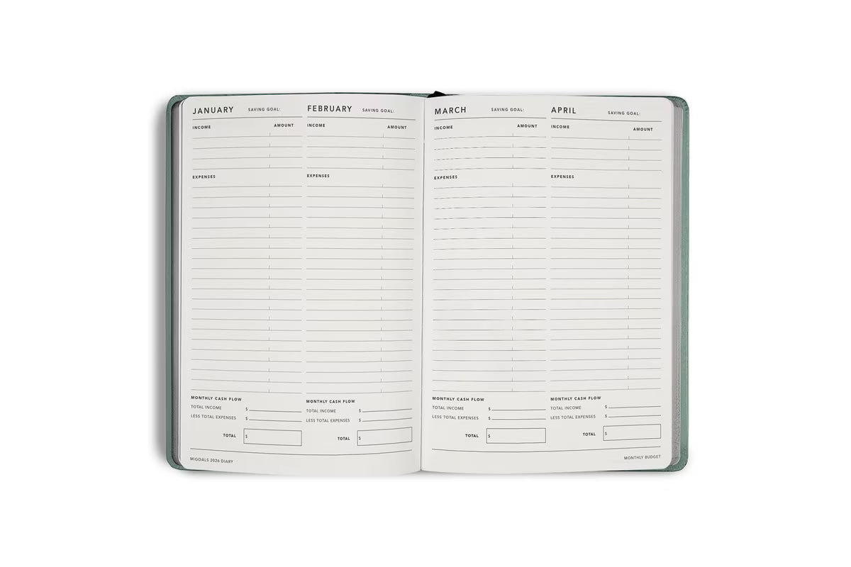 MiGoals 2026 A5 Weekly Diary - Sea Green | Flywheel | Stationery | Tasmania
