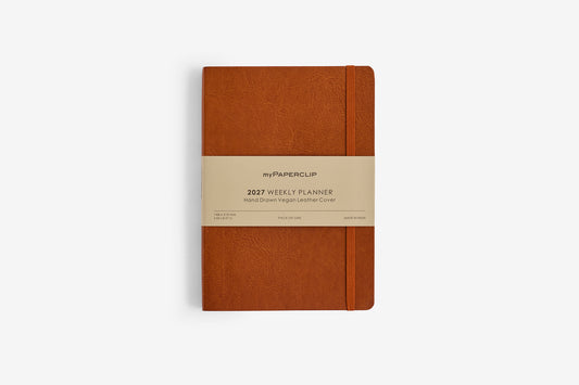 myPAPERCLIP 2027 Planner - Weekly Tan Diary Flywheel Stationery Tasmania