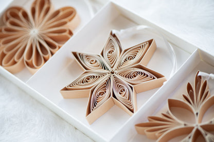 Nordic Rooms Quilling Star Trio - Flaxseed | Flywheel | Stationery | Tasmania
