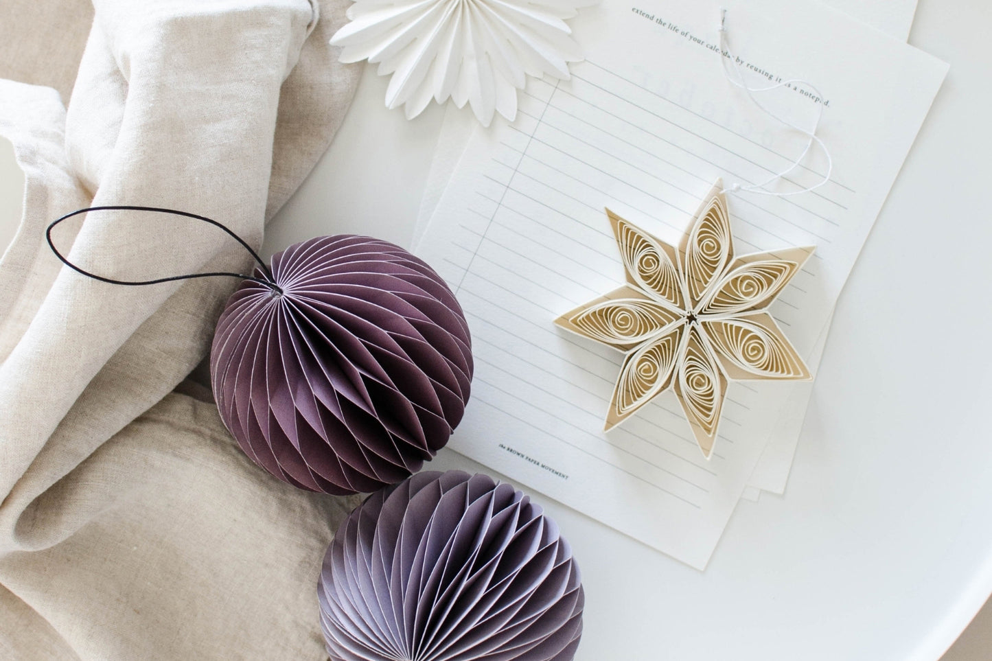 Nordic Rooms Quilling Star Trio - Off White | Flywheel | Stationery | Tasmania