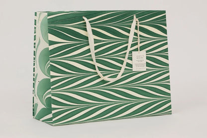 Paper Mirchi Hand Marbled Gift Bag Large - Candy Stripes Green Flywheel Stationery Tasmania