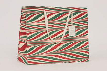Paper Mirchi Hand Marbled Gift Bag Large - Candy Stripes Jolly Flywheel Stationery Tasmania