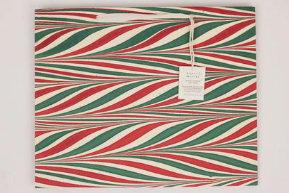 Paper Mirchi Hand Marbled Gift Bag Large - Candy Stripes Jolly Flywheel Stationery Tasmania