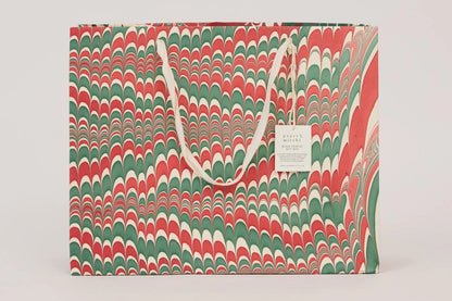 Paper Mirchi Hand Marbled Gift Bag Large - Scallops Jolly Flywheel Stationery Tasmania