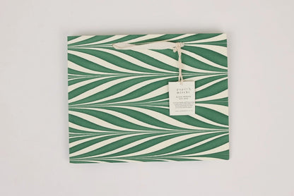 Paper Mirchi Hand Marbled Gift bag Medium - Candy Stripes Green Flywheel Stationery Tasmania