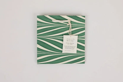 Paper Mirchi Hand Marbled Gift Bag Small - Candy Stripes Green Flywheel Stationery Tasmania