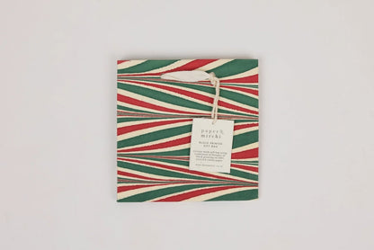 Paper Mirchi Hand Marbled Gift Bag Small - Candy Stripes Jolly Flywheel Stationery Tasmania