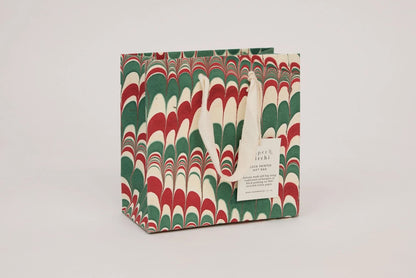 Paper Mirchi Hand Marbled Gift Bag Small - Scallops Jolly Flywheel Stationery Tasmania