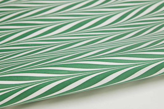 Paper Mirchi Hand Marbled Gift Wrap - Candy Stripes Green Flywheel Stationery Tasmania