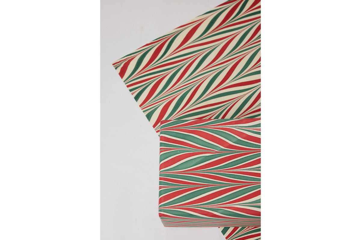 Paper Mirchi Hand Marbled Gift Wrap - Candy Stripes Jolly Flywheel Stationery Tasmania