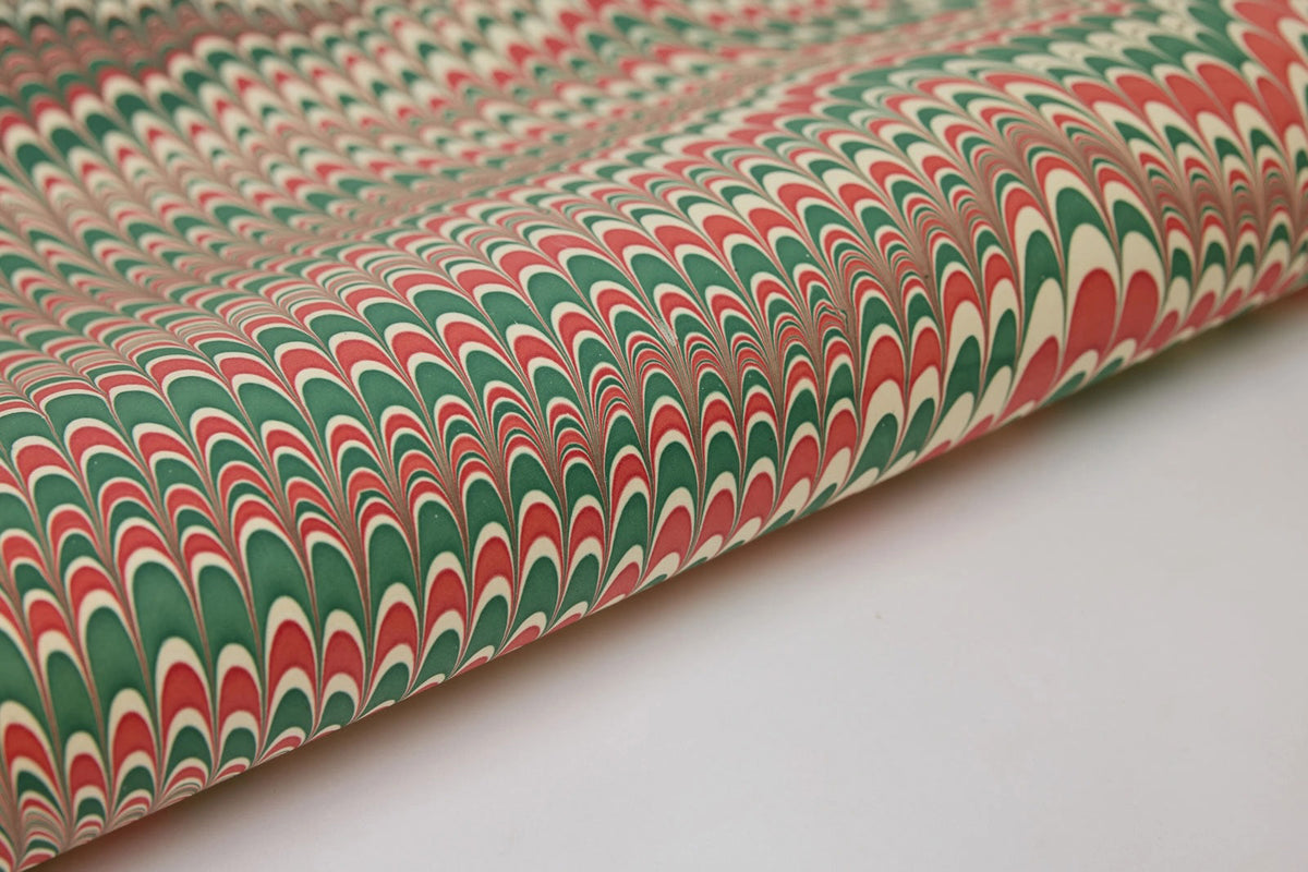 Paper Mirchi Hand Marbled Gift Wrap - Scallops Jolly Flywheel Stationery Tasmania