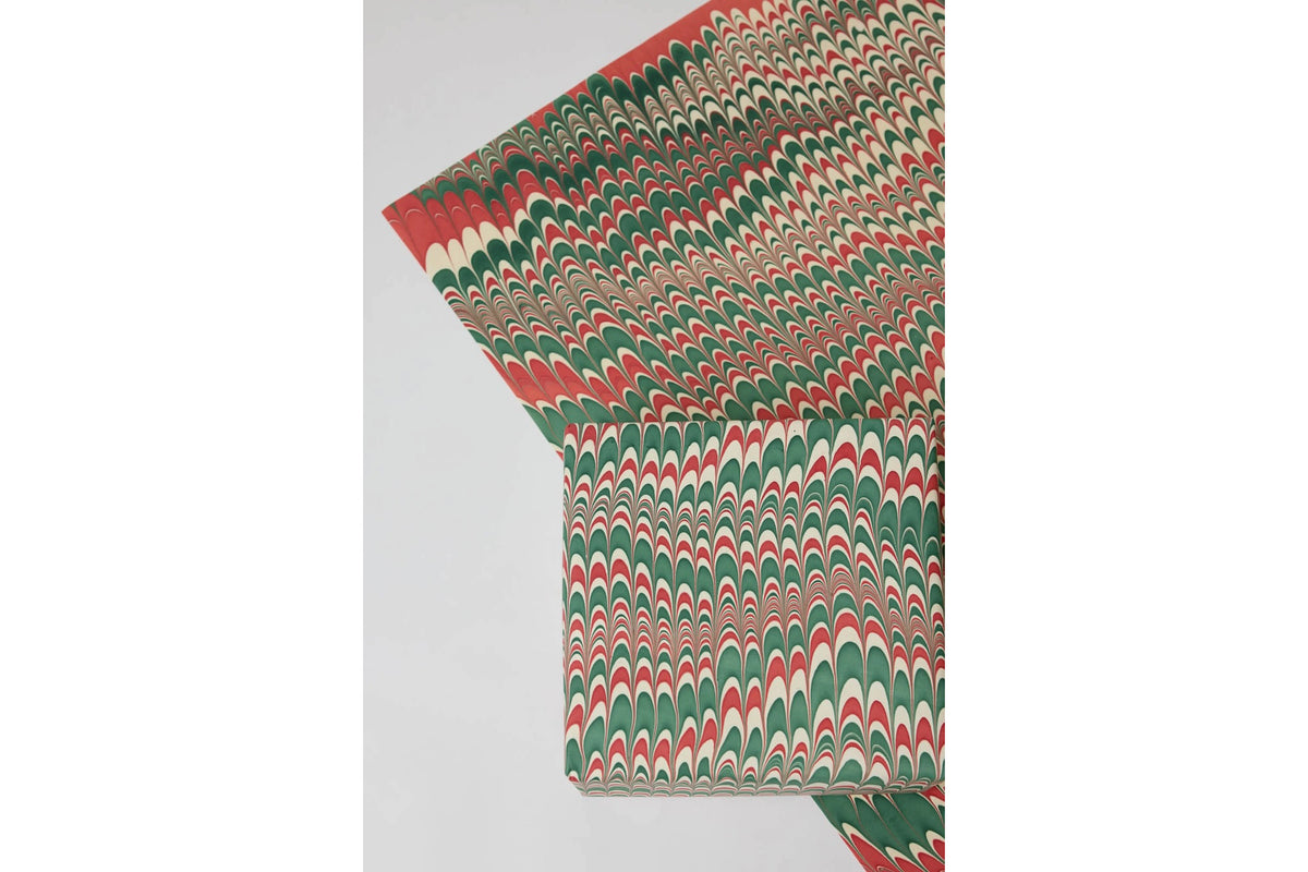 Paper Mirchi Hand Marbled Gift Wrap - Scallops Jolly Flywheel Stationery Tasmania