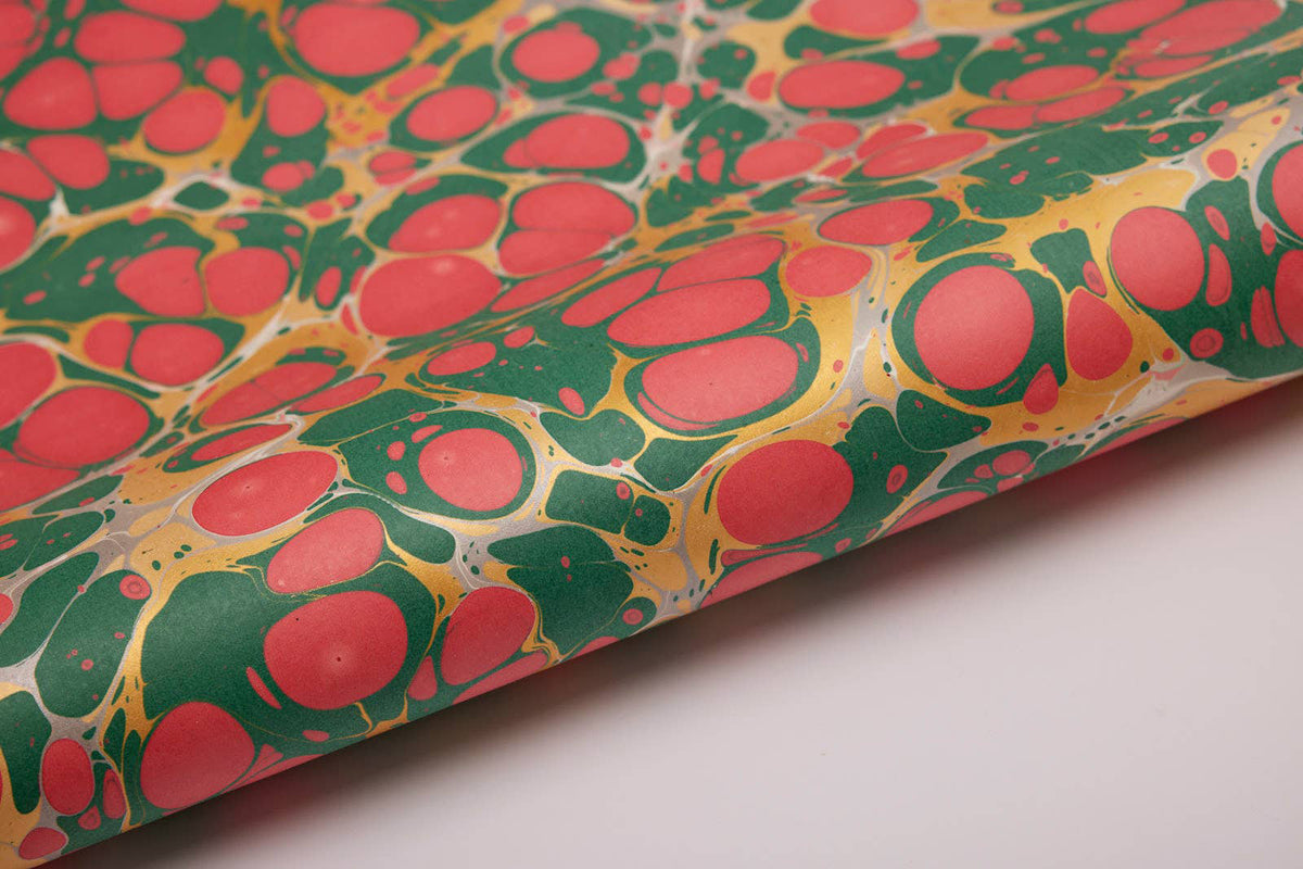 Paper Mirchi Hand Marbled Gift Wrap - Stone Festive Mix Flywheel Stationery Tasmania
