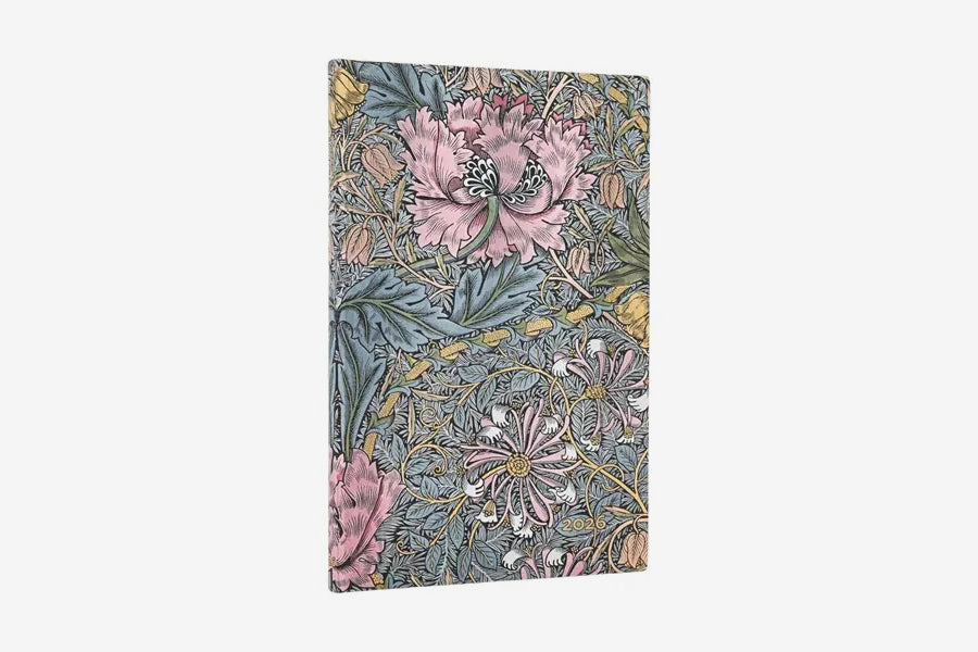 Paperblanks 2026 Maxi Flexi Weekly Diary - Morris Pink Honeysuckle | Flywheel | Stationery | Tasmania
