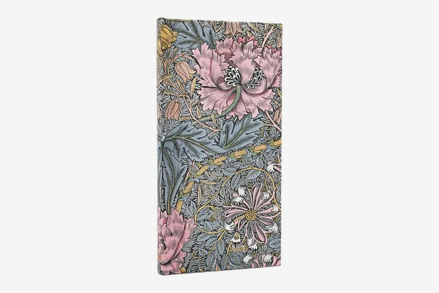 Paperblanks 2026 Slim Weekly Diary - Morris Pink Honeysuckle | Flywheel | Stationery | Tasmania