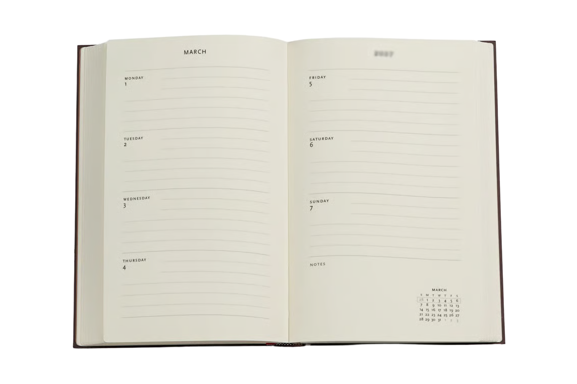 Paperblanks 2027 Maxi Flexi Weekly Planner - Morris Pink Honeysuckle
