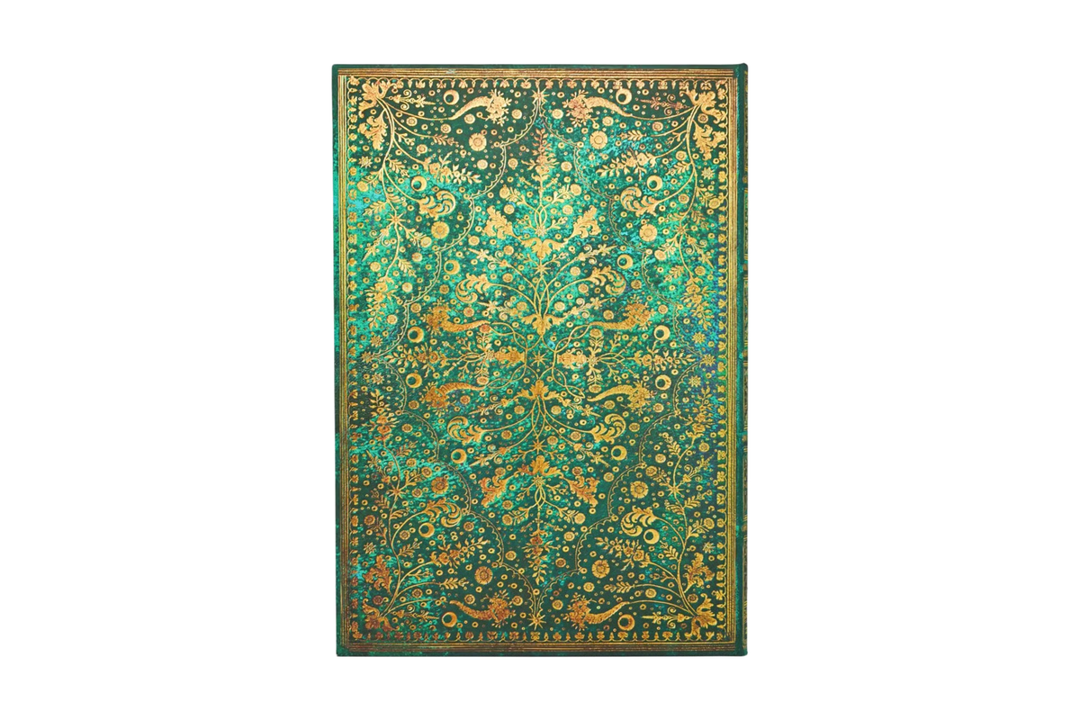 Paperblanks 2027 Grande Vertical Weekly Planner - Emerald Flower