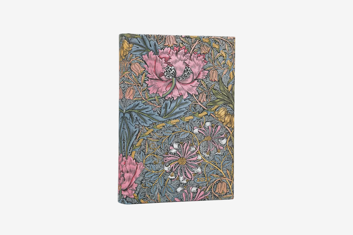 Paperblanks 2027 Mini Daily Planner - Morris Pink Honeysuckle