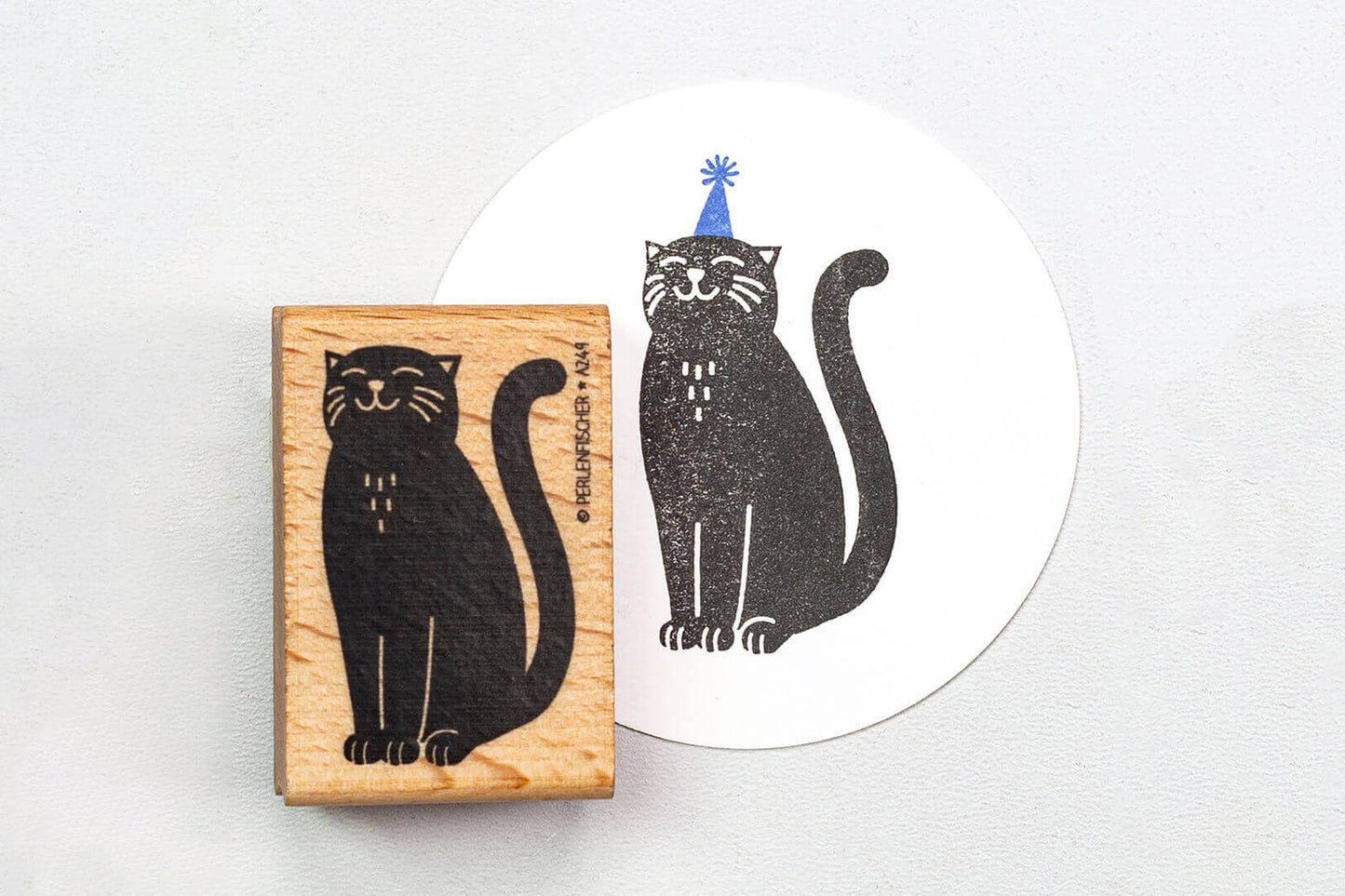 Perlenfischer Rubber Stamp - Cat | Flywheel | Stationery | Tasmania
