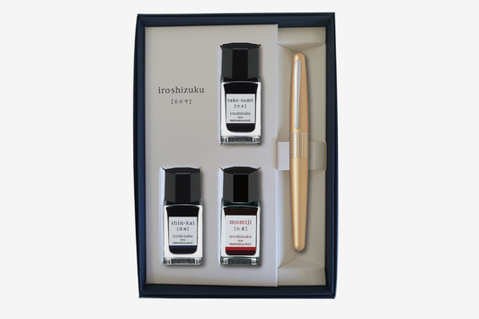Pilot MR1 Fountain Pen & Iroshizuku Ink Gift Set - Gold | Flywheel | Stationery | Tasmania