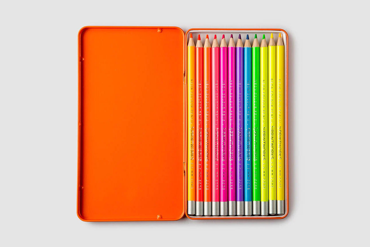 Printworks Colour Pencils Set of 12 - Neon | Flywheel | Stationery | Tasmania