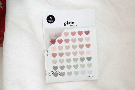 Suatelier Design Plain Stickers - Hearts Stickers Flywheel Stationery Tasmania